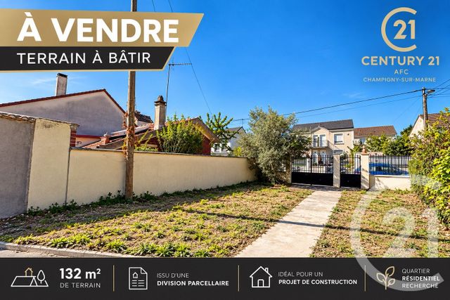 terrain à vendre - 132.0 m2 - CHAMPIGNY SUR MARNE - 94 - ILE-DE-FRANCE - Century 21 Afc